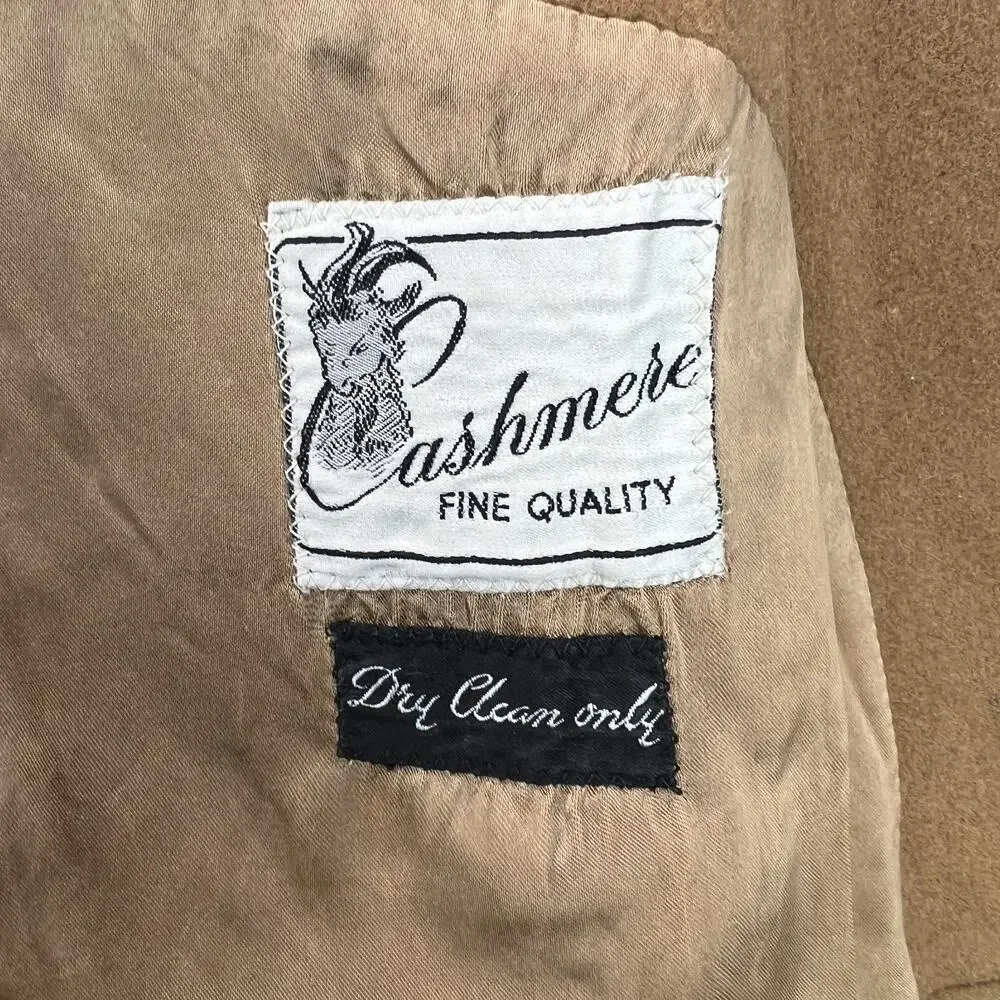 Rare Van Gils Mens Cashmere Coat Vintage Camel Tan 3 Button Overcoat Sz 36-38